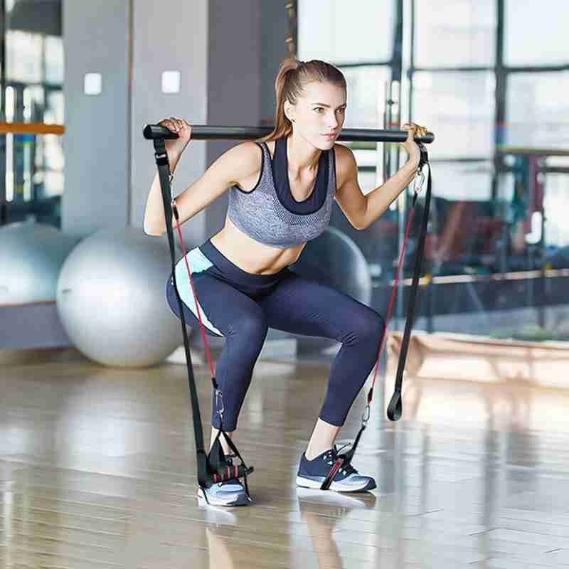 Pilates Bar Kit With Resistance Bands and Bar